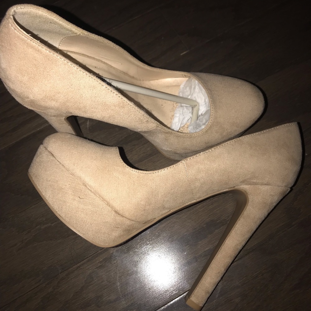 Suede Nude Heels